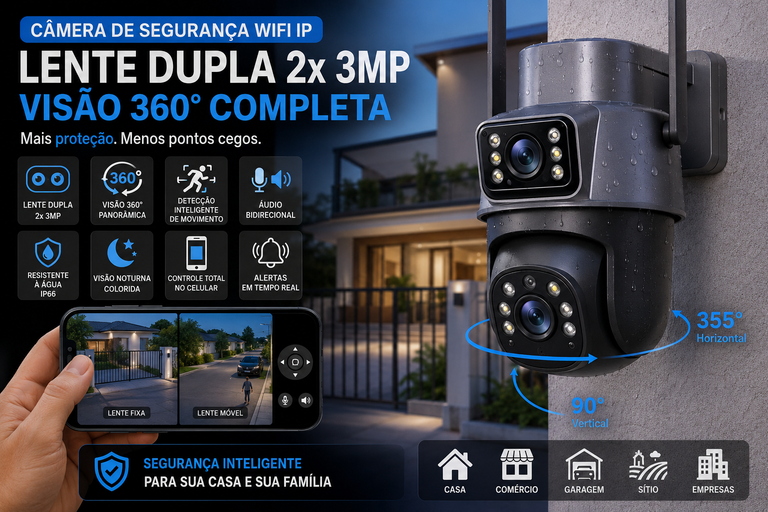 Câmera de Segurança Lente Dupla 360°: Vale a Pena?