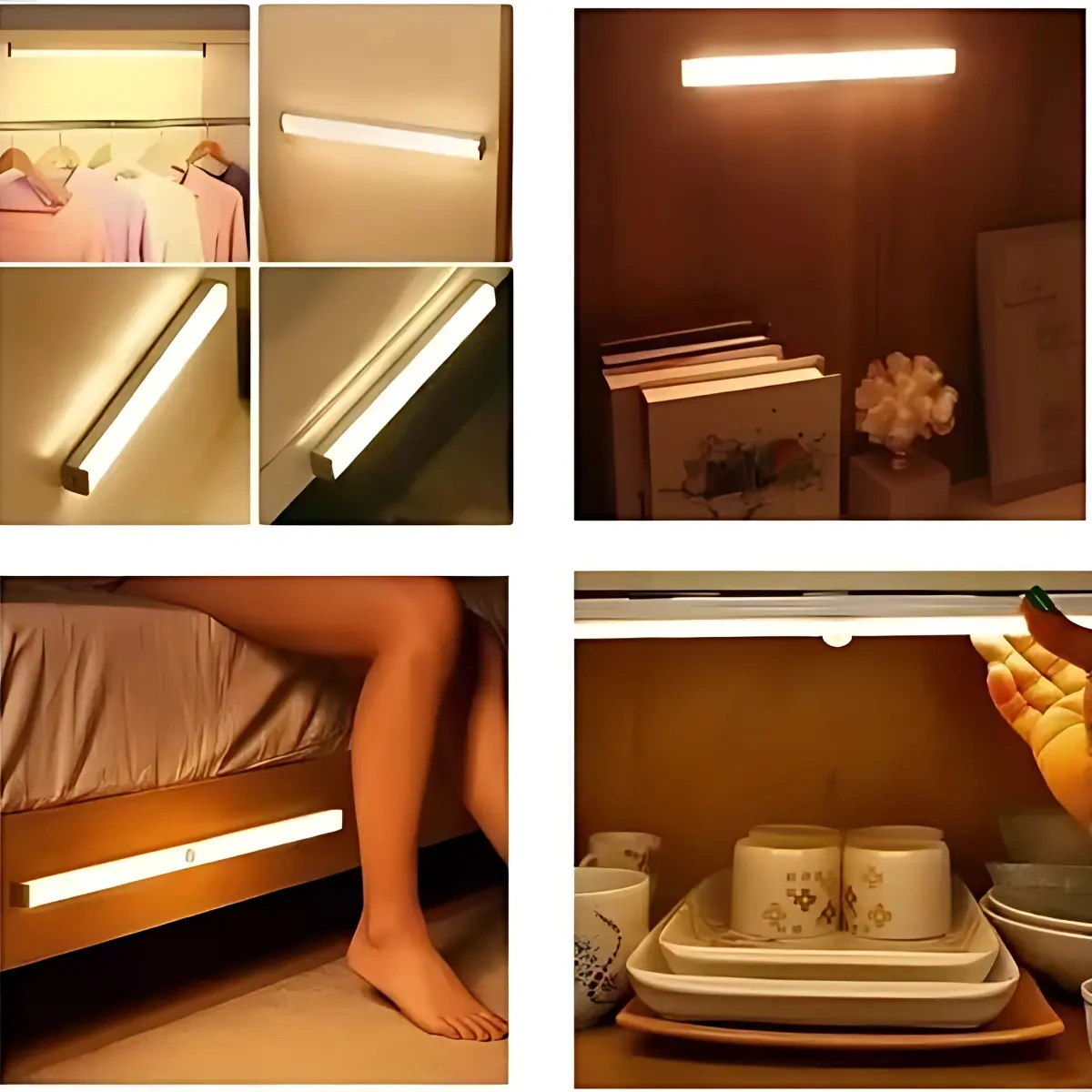 Luminária Barra Led C/ Sensor Presença Spot Armários Quarto Cor Branco - Imagem 4