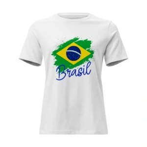 Camisa Feminina Baby Look Bandeira Brasil